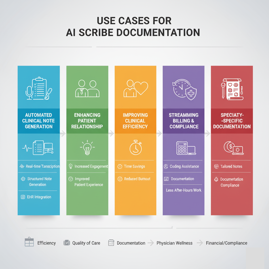 Use cases for AI scribe documentation